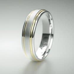 Gents White And Yellow Gold Wedding Ring
